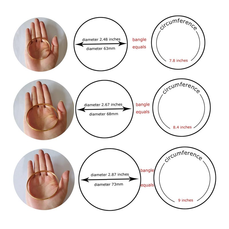 Castillna Tri-Color Silver Gold Rose Gold Bangle Bracelets for Women, 8.4 Inches - Image 4